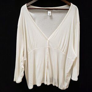 Talbots Womens Button Babydoll Top Size 3X Petite Clean Girl Capsule Mature